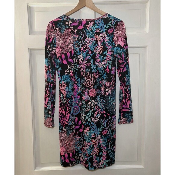 Lilly‎ Pulitzer Etta Dress Long Sleeve Onyx Twilight Coral Size  Small - Picture 5 of 11